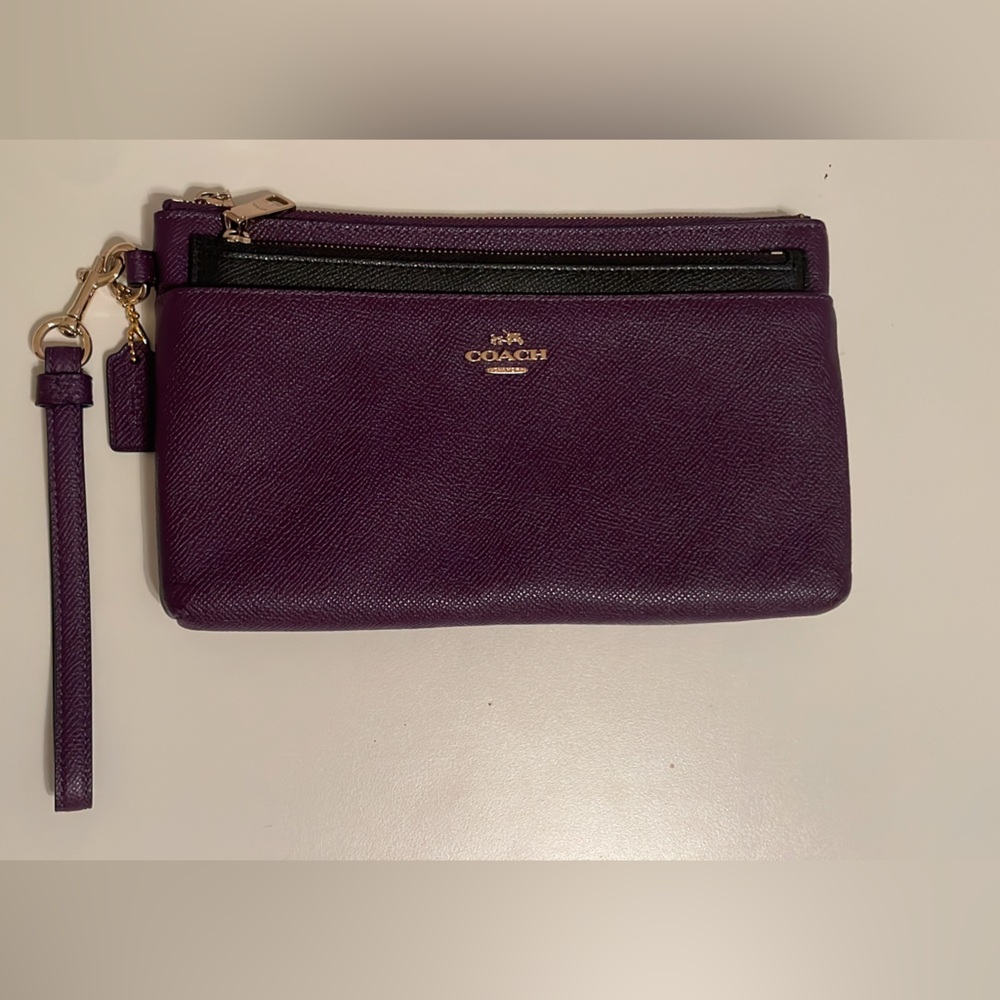 Coach Purple Wristlet Clutch